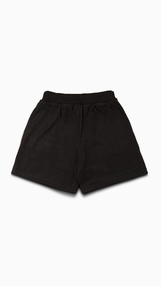 Black Shorts Tricô "Jacquard Logo"