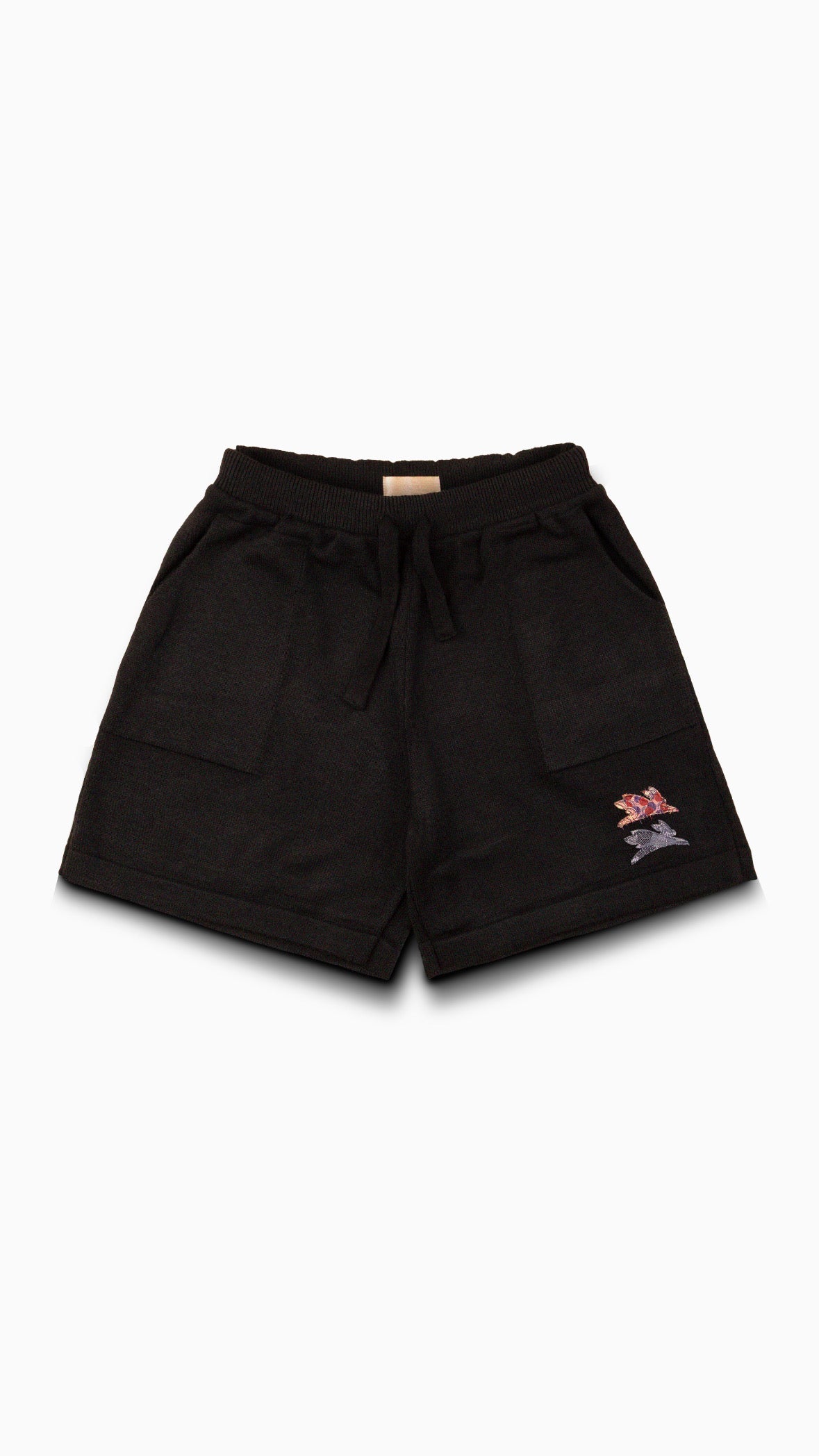 Black Shorts Tricô "Jacquard Logo"