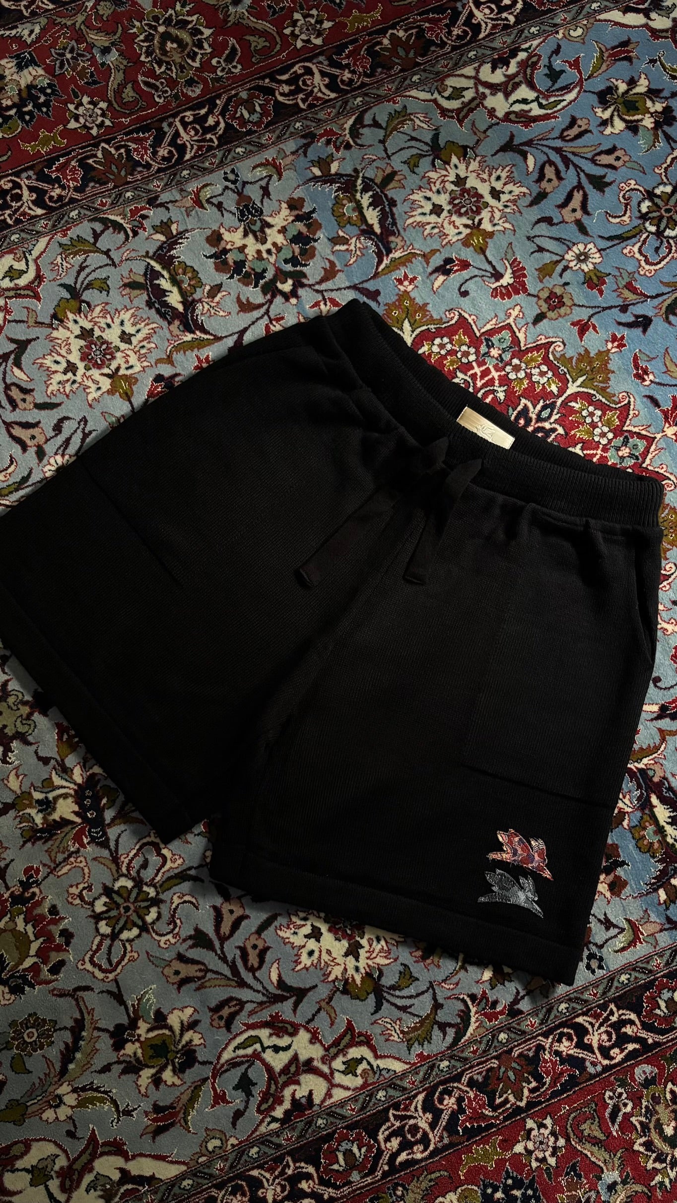 Black Shorts Tricô "Jacquard Logo"