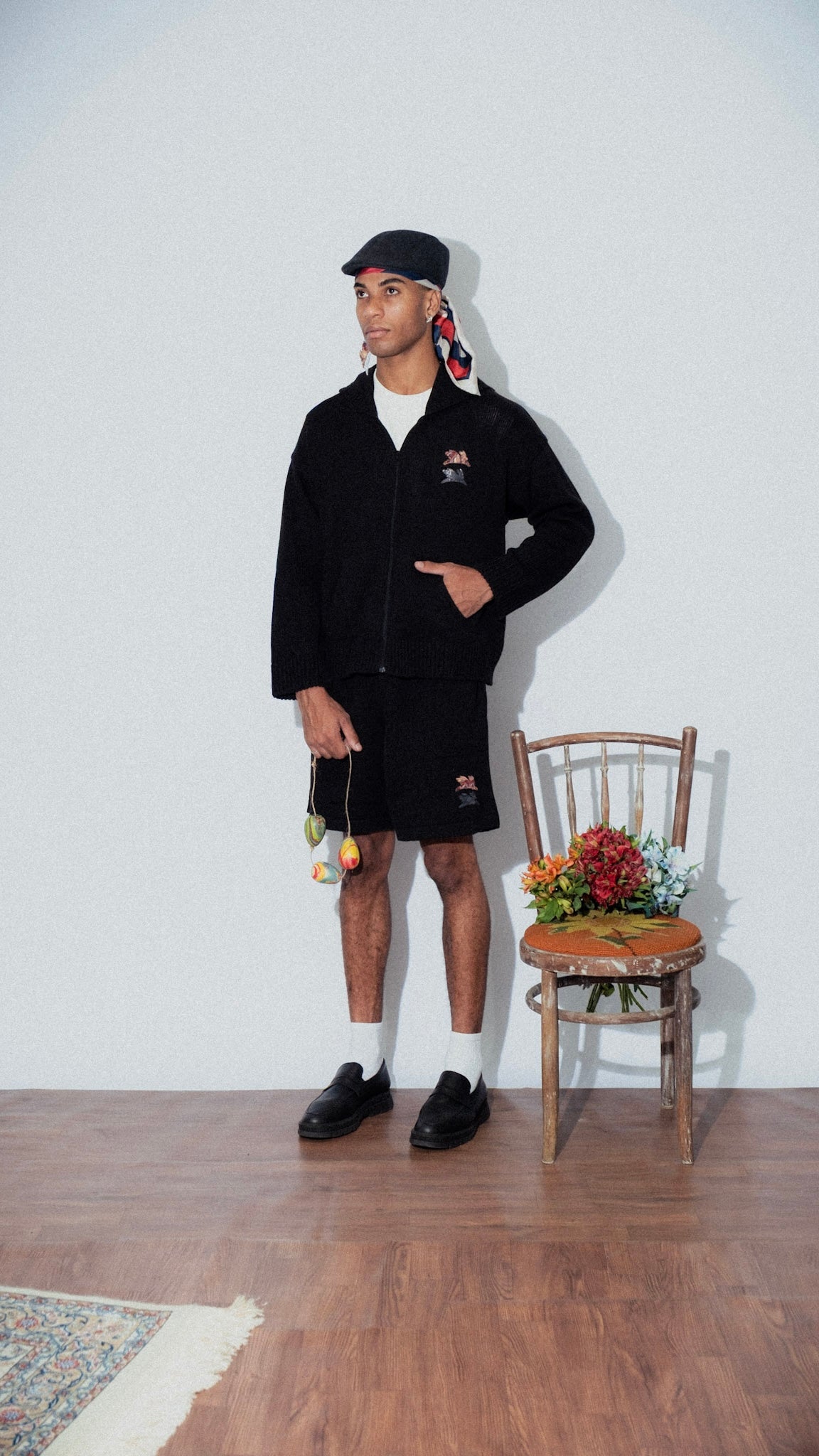 Black Shorts Tricô "Jacquard Logo"